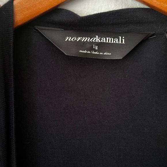 Norma Kamali 100% Cotton Navy Blue Soft Drape Wrap Cardigan Women’s Size Large - Picture 3 of 5